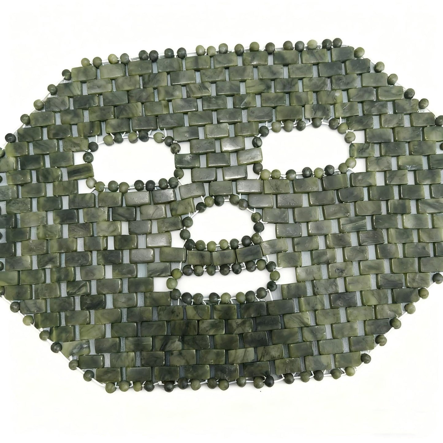 Natural Jade Sleep Mask Facial Eye Cooling Stone Massage Tools for Puffy Eyes Dark Circles (Green)