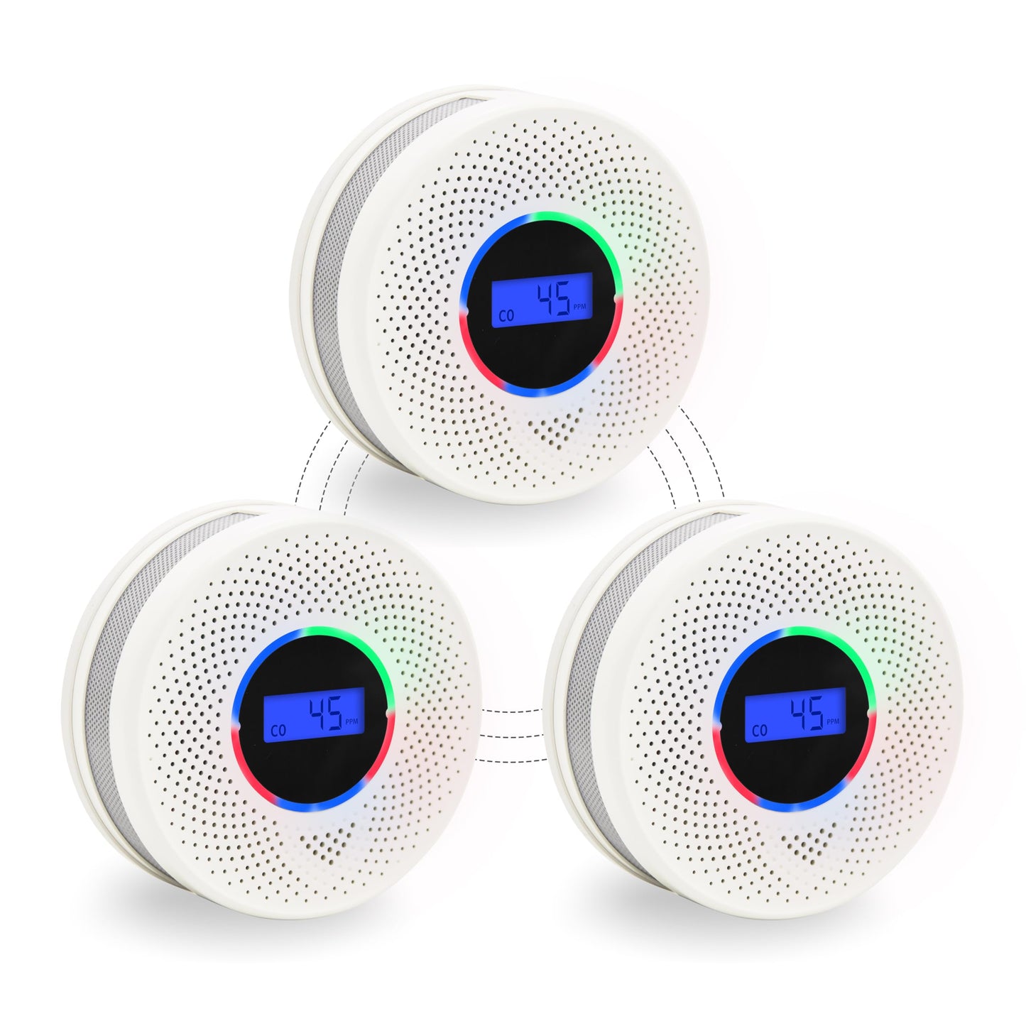 JAEHSKA Upgraded Interlinked Smoke and CO Detector Battery Powered&10-Year Battery Wireless Interconnected Smoke and CO Alarm, Home Fire & CO Safety Protection (Include Battery)(3Pack)