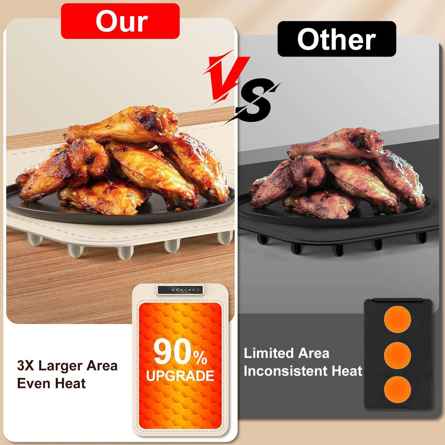Warming Mat for Food – Electric Warming Tray with 4 Temp Settings & Timer, Portable Rollable Food Warming Mat for Countertop – Ideal Food Warmer for Buffets, Parties, Family Gatherings Use