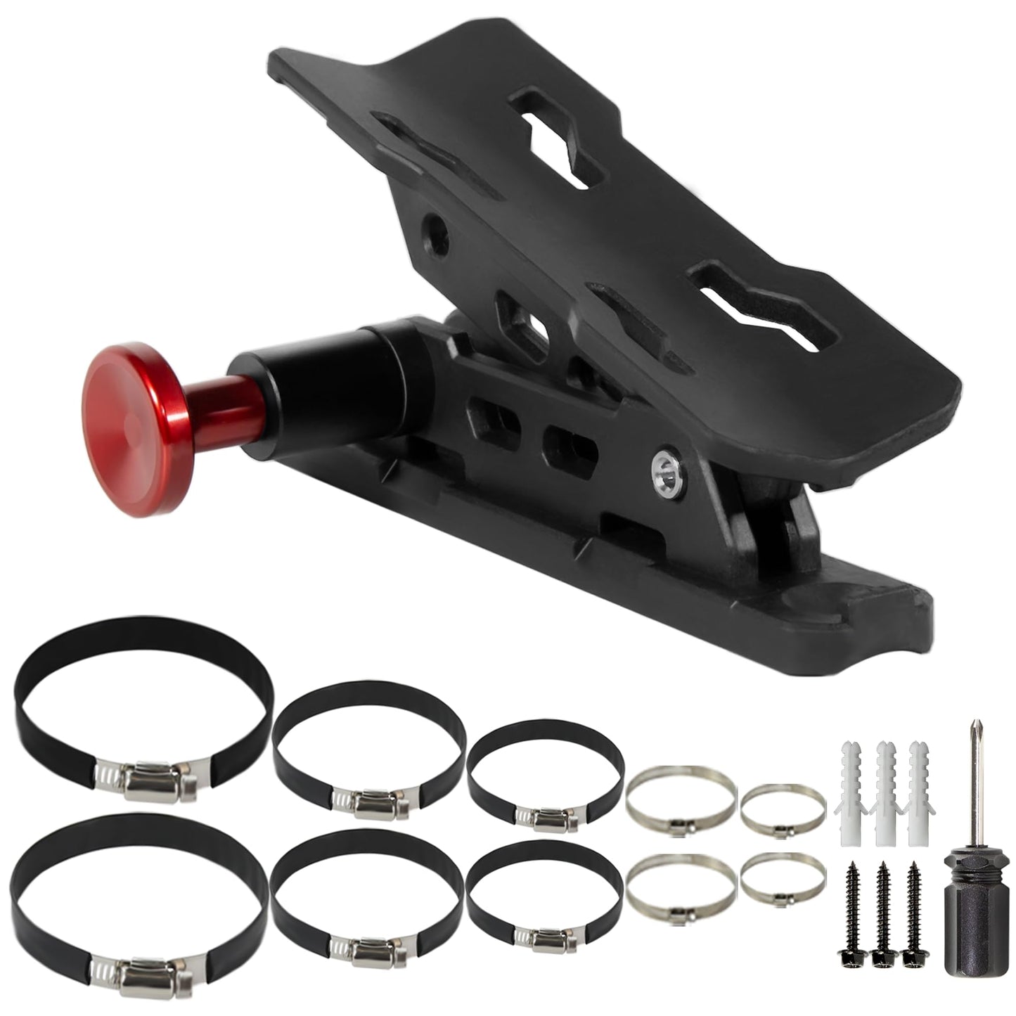 Quick Release Fire Extinguisher Mount - Universal Fit Roll Bar & Wall Mount Bracket, Holder Bracket Adjustable Mounting for UTV ATV Motorcycle Compatible with Jeep Wrangler Polaris RZR Ranger Can-Am
