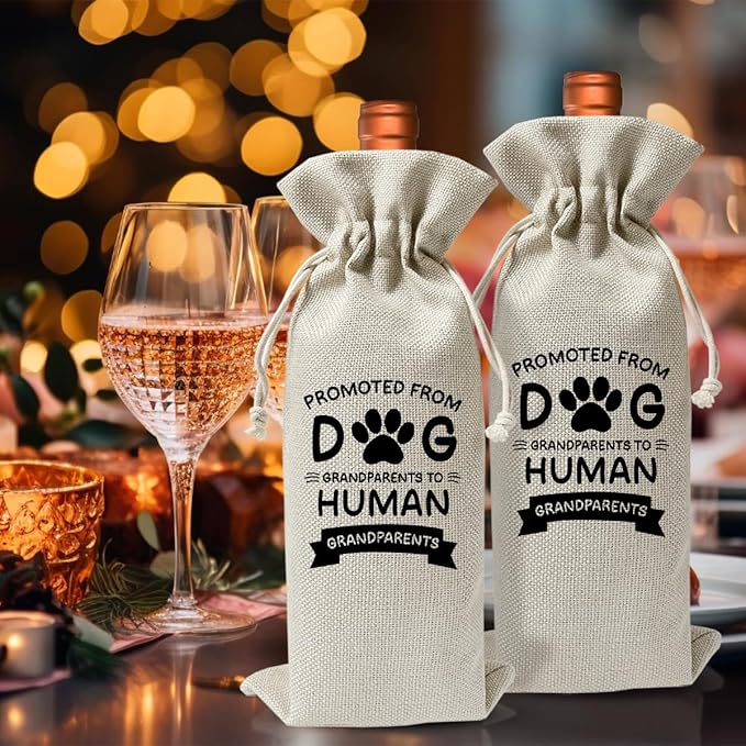 Gender Neutral Pregnancy Announcement Wine Gift Bag for New Grandparent Baby 2024, Promoted to New Grandparent Gift 2024, Religious Pregnancy Announcement, Baby Shower or Party Favor