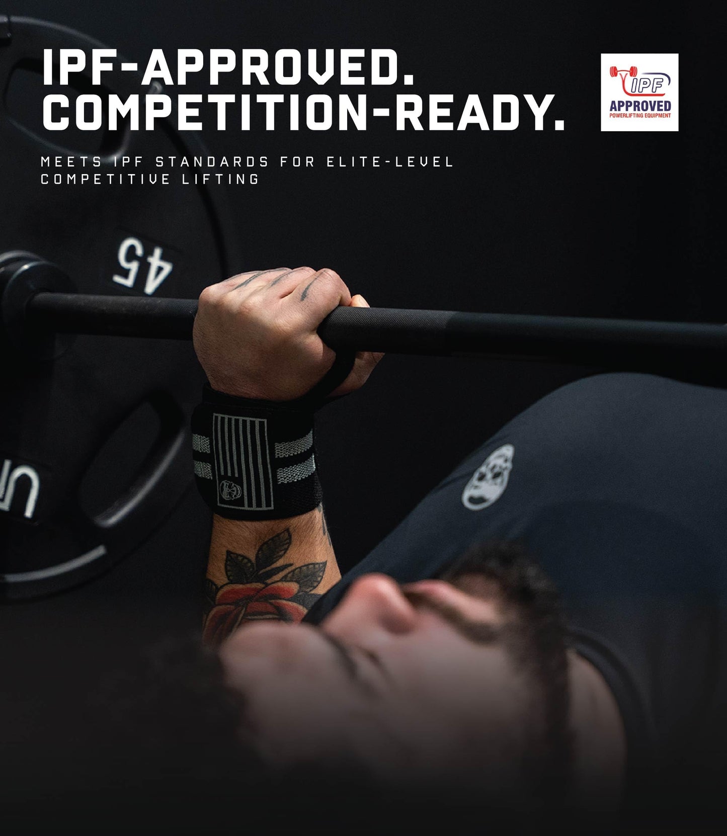 Gymreapers Weightlifting Wrist Wraps (Competition Grade) 18" Professional Quality Wrist Support with Heavy Duty Thumb Loop - Strength Training, Bodybuilding