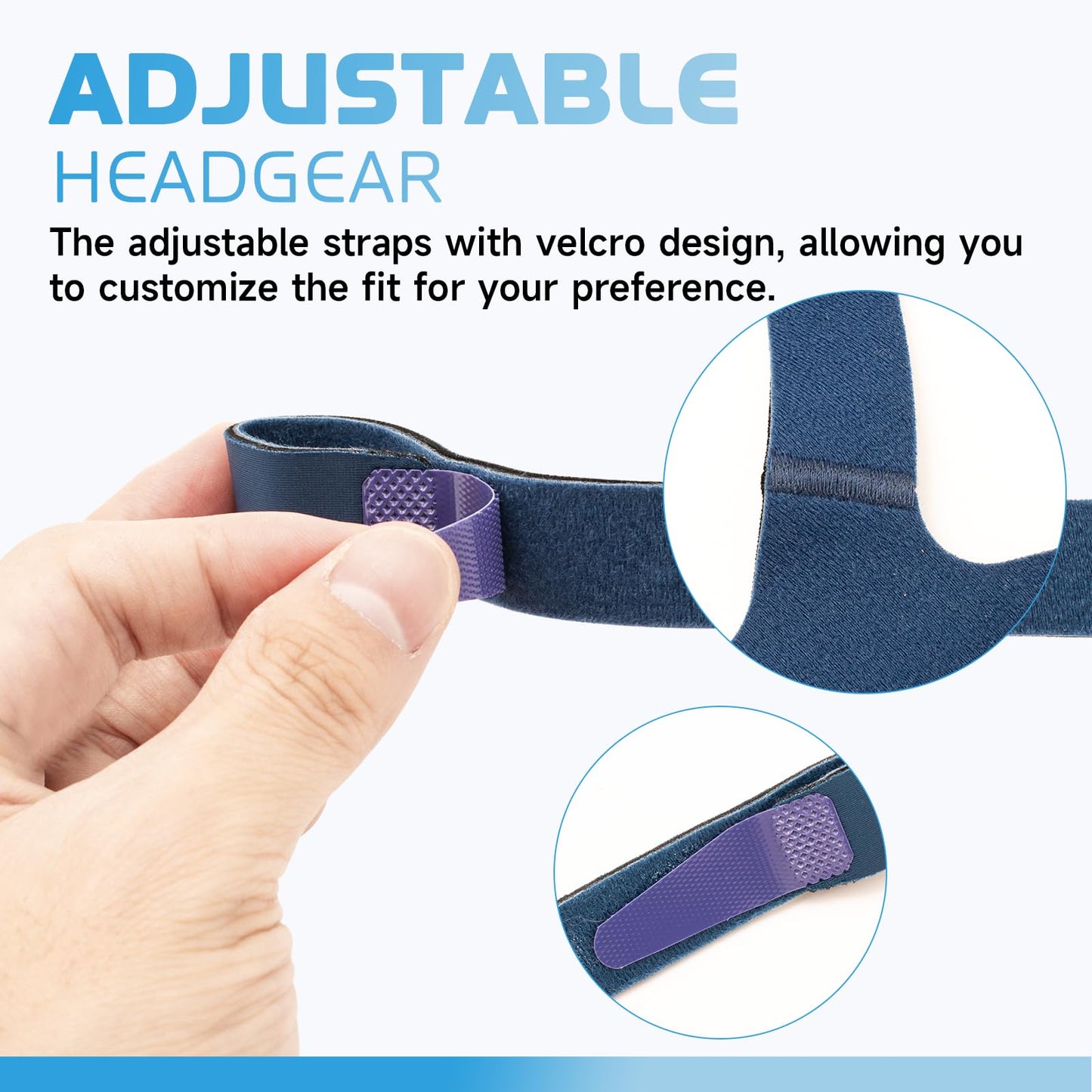 Replacement Headgear for ResMed Quattro FX Full Face CPAP Mask, Velcro Adjustments Headgear Strap Breathable Replace CPAP Headband - Medium/Standard