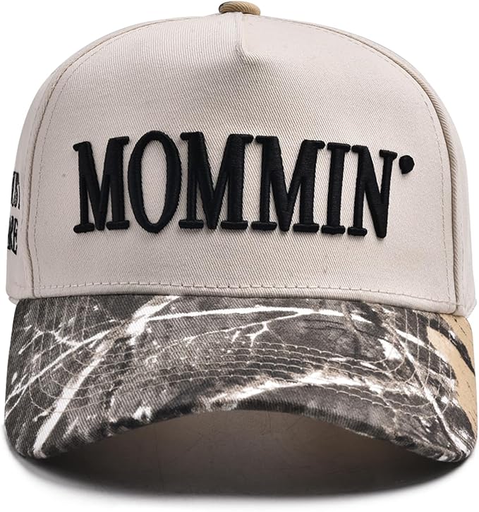 Mommin Trucker Hat for Women Embroidered Mom Baseball Cap Adjustable Canvas Vintage Hat for Casual Wear