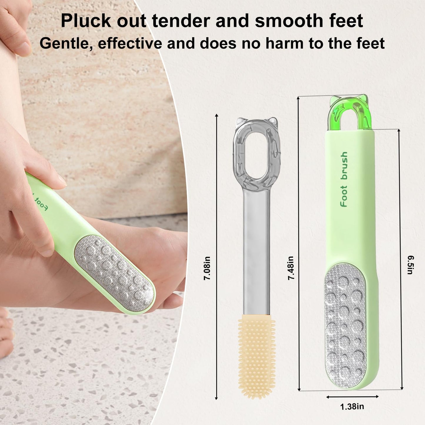 Double-Sided Stainless Steel Foot File, Foot Callus Remover & Foot Scrubber, Professional Pedicure Tool for Dry & Wet Feet, Safe