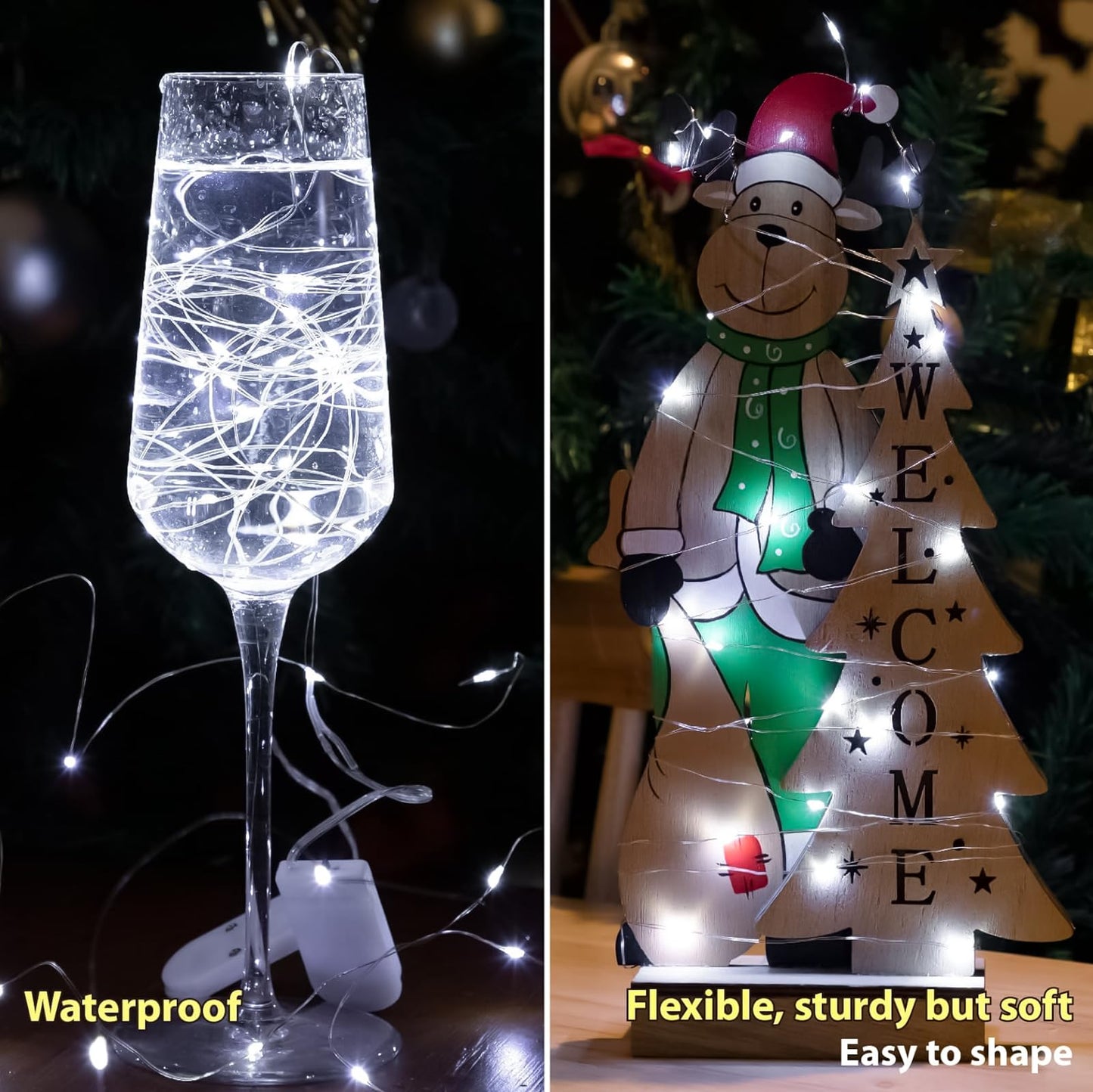 Hxweiye 6 Pack White Fairy Lights, 20Led Battery Operated, Waterproof Mini String Lights For Wedding Party Bedroom Christmas Décor