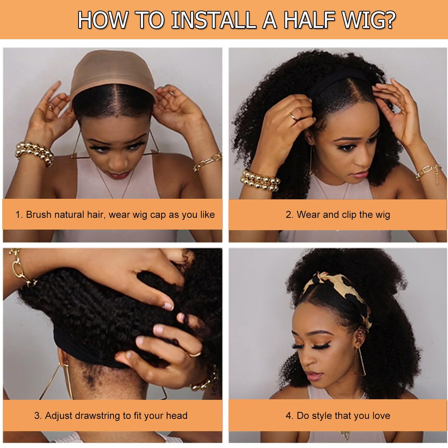 Half Wig Human Hair Curly 20 Inch 200 Density Glueless Jerry Curly Human Hair Half Wigs For Black Women 3 In 1 Seamless Flip Ove