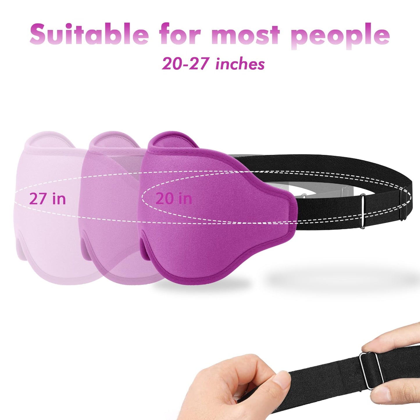 Sleep Eye Mask for Men Women, Lash Extensions 3D Sleeping Mask, Travel Blackout Night Blindfold Eye Shade Cover with Adjustable Strap (Purple-3D)