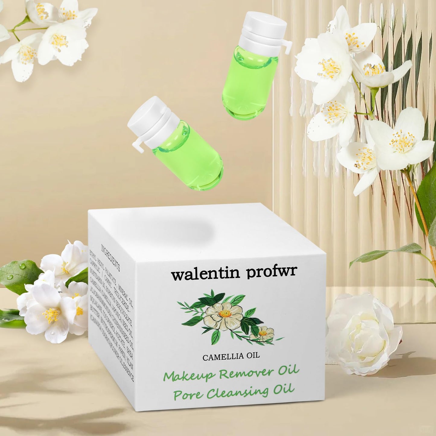 Moisturizing Cleansing Oil for Face Mini 20 Pcs Individually Packaged Gentle Makeup Remover Travel Size Essential Camellia Seed
