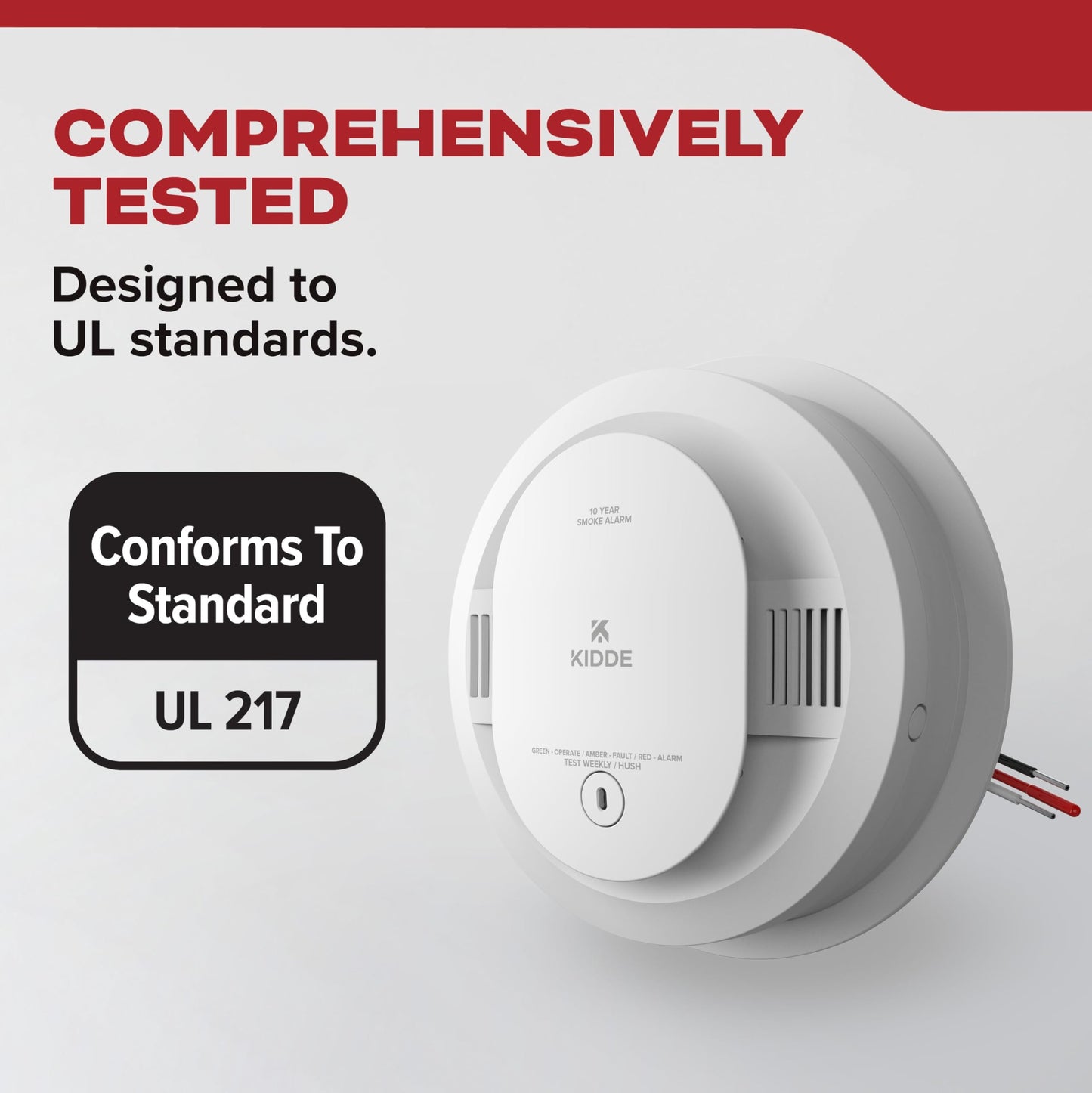 Kidde Hardwired Smoke Detector for Home, 10-Year Battery Backup, Interconnectable, Voice Alerts, 3-Pack