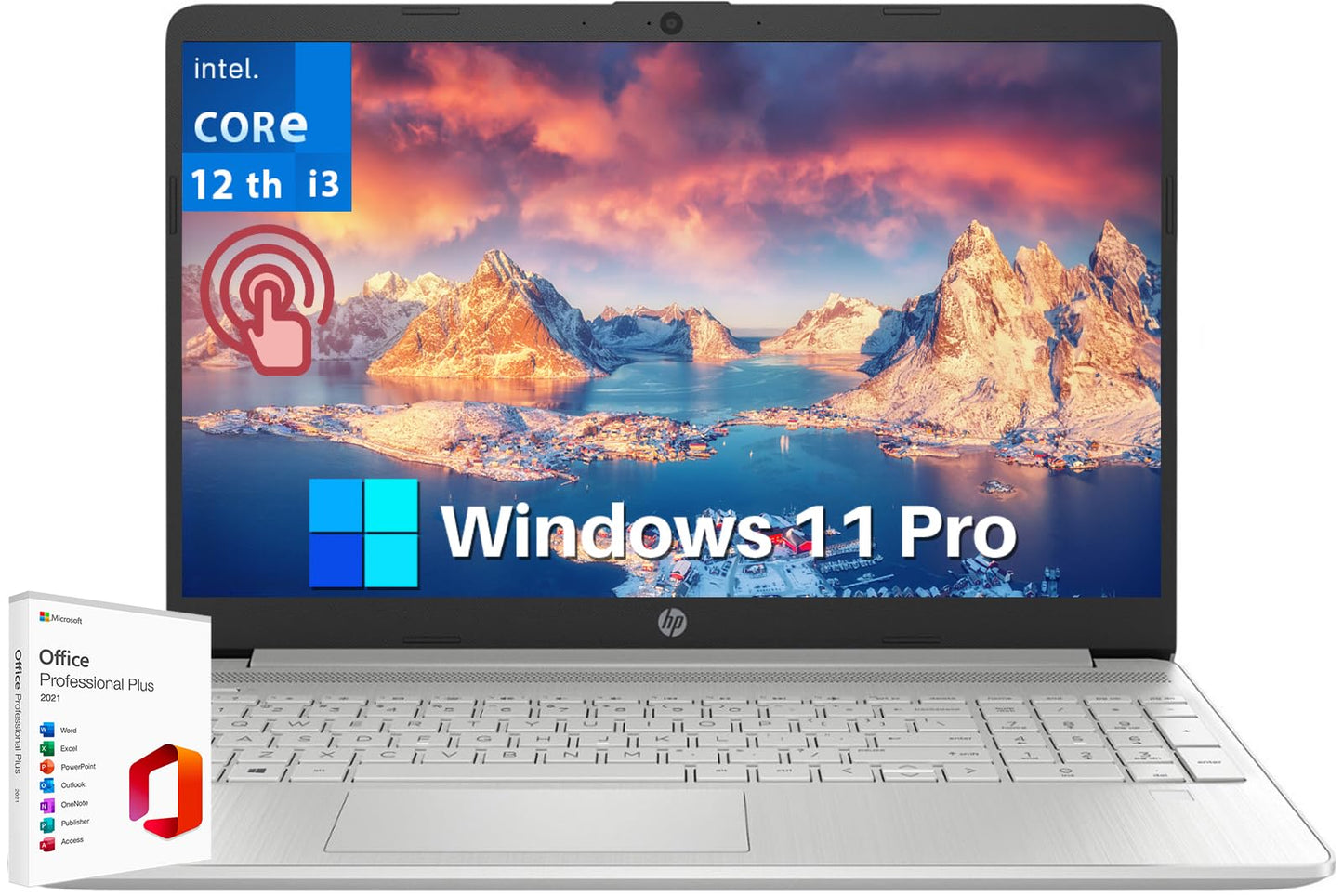 Hp 2024 15.6 Touchscreen Laptop - With Microsoft Office Lifetime License, Intel I3-1215U, 64Gb Ram, 2Tb Ssd, Long Battery Life,