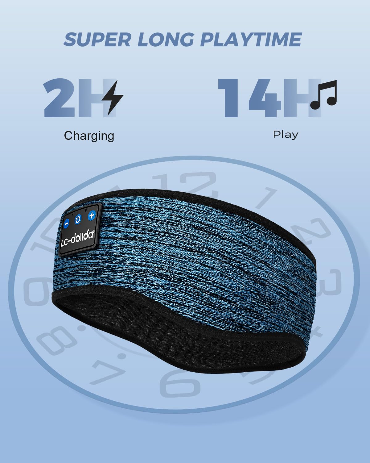 LC-dolida Boho Sleep Headphones Headband, Over Ear Bluetooth Headphones Wireless Womens Headbands, Wireless Earphones Sweat Resistant Band Music Sleeping Eye Mask Earbuds for Sports Unique Gifts