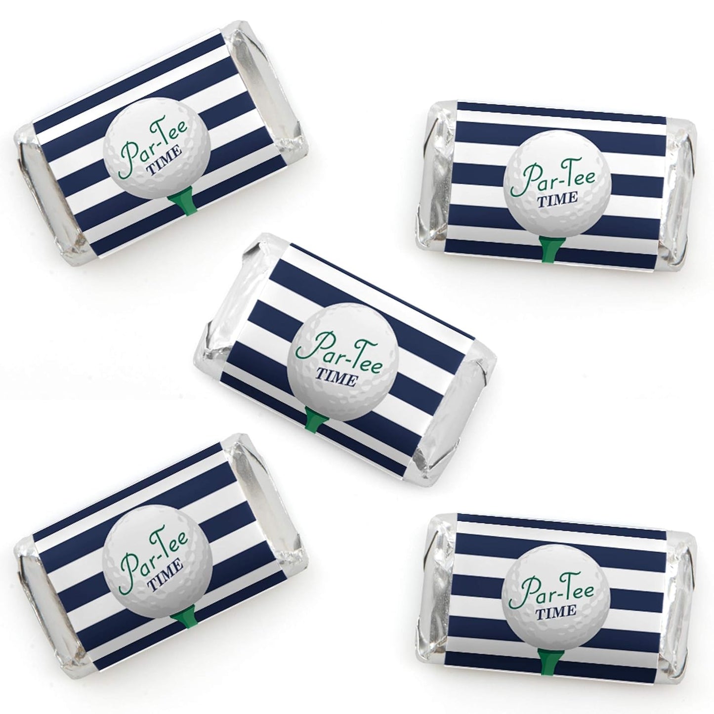 Big Dot of Happiness Par-Tee Time - Golf - Mini Candy Bar Wrapper Stickers - Birthday or Retirement Party Small Favors - 40 Count