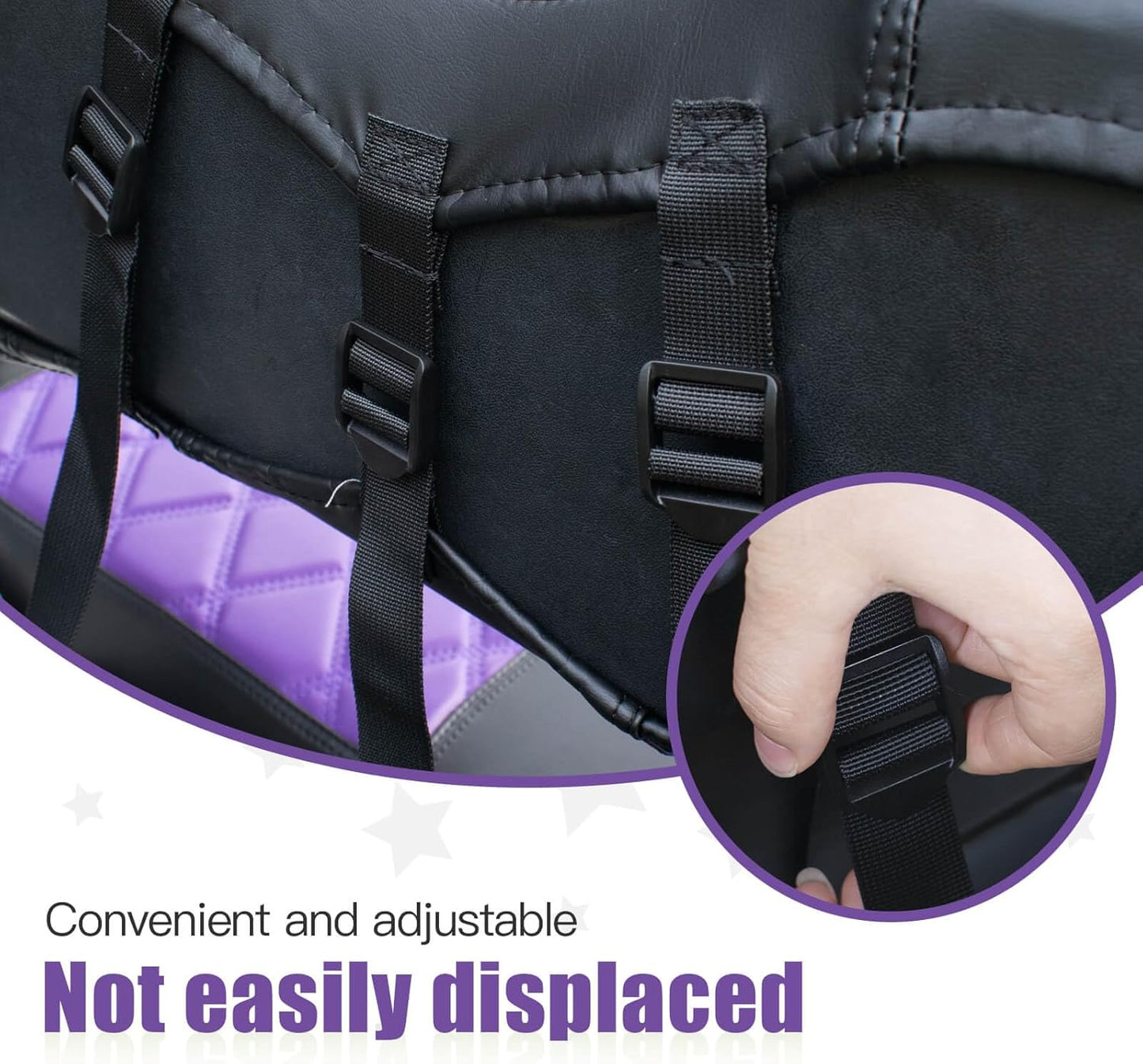 NOKINS Golf Cart Seat Covers Fit Club Car Precedent/DS/EZGO RXV/TXT/Yamaha Drive Aftermarket Standard Rear Seat Cushion, No Stapler, Multiple Colors&Breathable (Purple&Black)