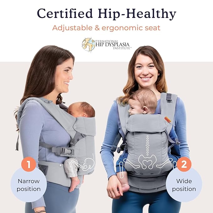 Beco Gemini Baby Carrier from Newborn to Toddler - Certified Ergonomic Newborn Baby Carrier for Infants and Children of 7-35 lbs - M Shape, Adjustable Seat, 100% Cotton (Geo Floral)