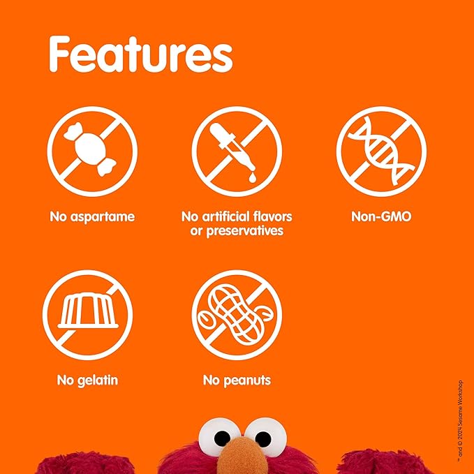 Sesame Street Omega 3 Gummies for Kids, 50 mg of Omega-3 per Gummy, 4 Month Supply, No Fishy Aftertaste, Shellfish Free Supplement, Brain & Eye Support, 120 Gummies