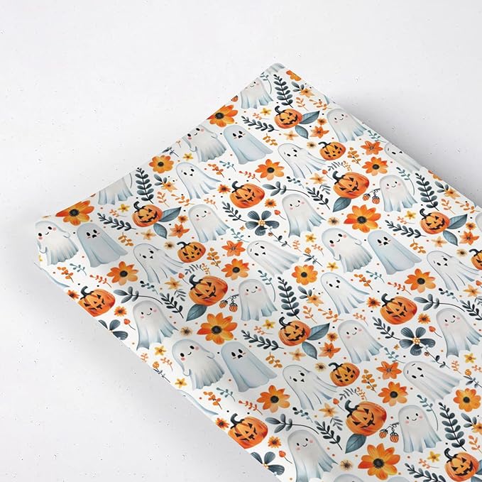 Halloween Pumpkin Flowers Floral Pattern Baby Changing Pad Cover, Unisex Fall Winter Holiday Nursery Diaper Changing Table Pad Mat Sheet for Boys Girls-16x32