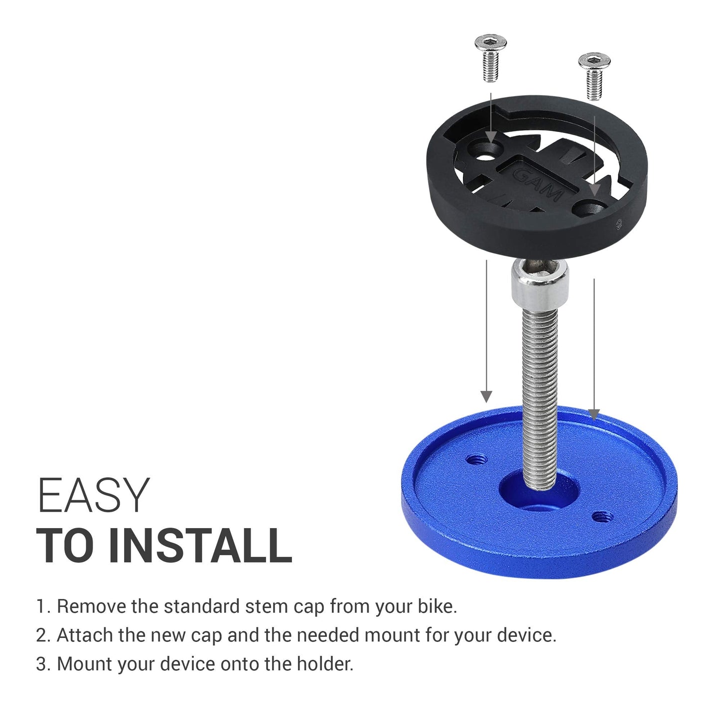 Kwmobile 1X Bicycle Mount Compatible With Garmin Edge/Bryton Rider/Cateye - Set Of 1 Top Cap Mounts For Bike Gps Navigation