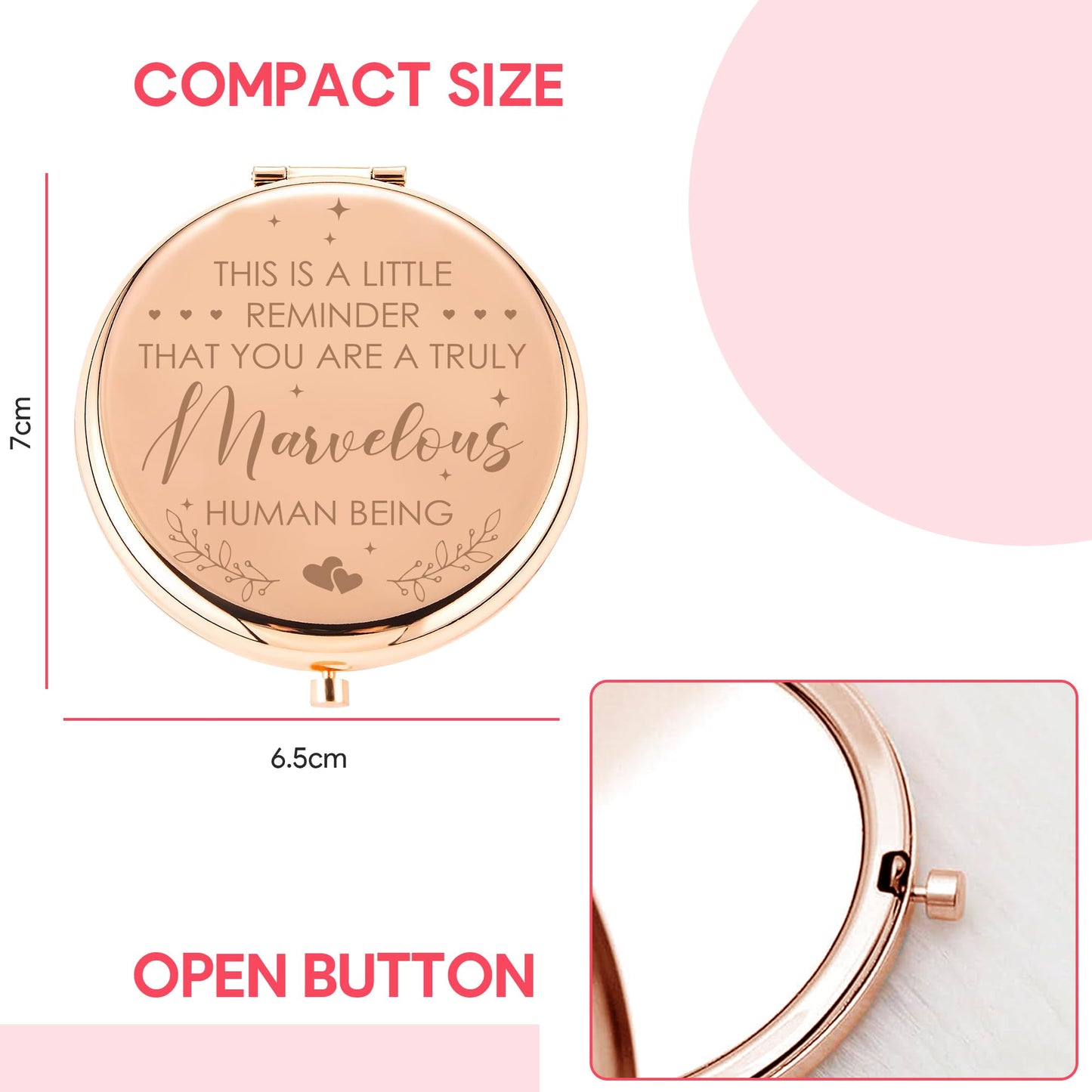 Gossby Inspirational Gift for Women - This is A Little Reminder Compact Mirror - Encouragement, Thank You, Appreciation, Motivat