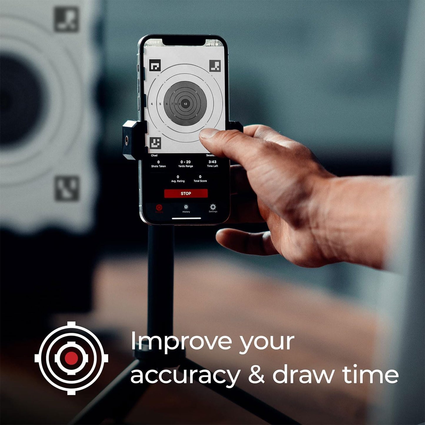 Strikeman .45 ACP Dry-Fire Laser Training System - Great for Target Shooting Practice with Pistols - Kit Includes Access to Updated App (No Subscription Needed), Cartridge, Target & Phone Holder