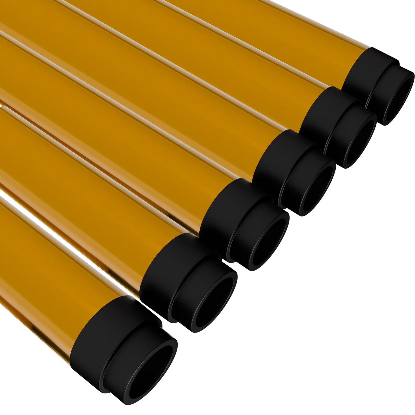 Kastlite T8 Led/Fluorescent Light Tube Guard With End Caps - 46-3/8 Lamp Diffuser Covers & Safety Sleeves  Amber Protective Plastic Bulb Replacement Covering & Overhead Lighting Accessory  Pack Of 48
