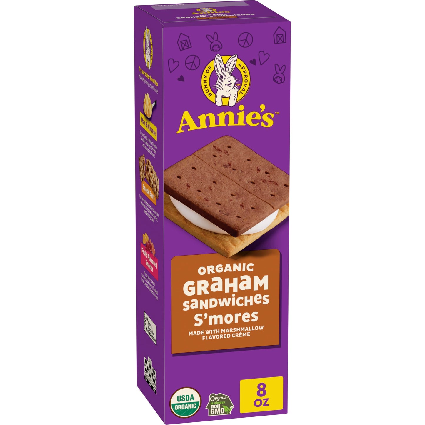 AnnieS Organic Graham Sandwich Cookies, SMores, 12 Count, 8 Oz