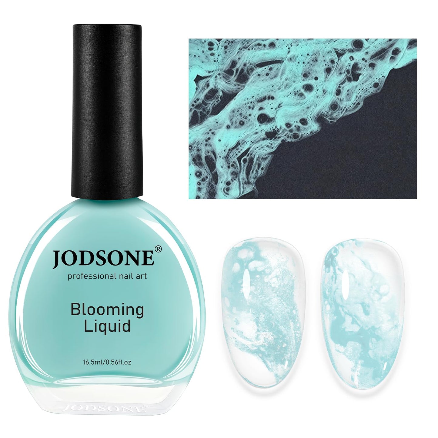 JODSONE Ocean Wave Blooming Gel Nail Polish,16.5ml Sky Blue Blooming Liquid for Spreading Effect Wave,High Fluidity Wave Texture