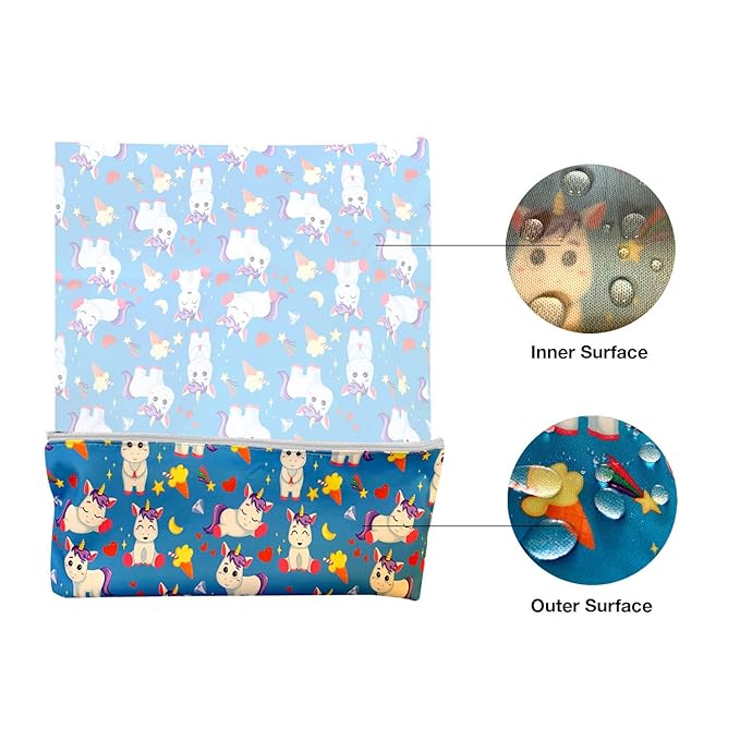 Waterproof and Reusable Wet Bag Diaper Stroller Water Resistant Swimsuit Travel Toiletries Yoga Gym Washable Carrier Small Medium Large Flamingo 4 Pack