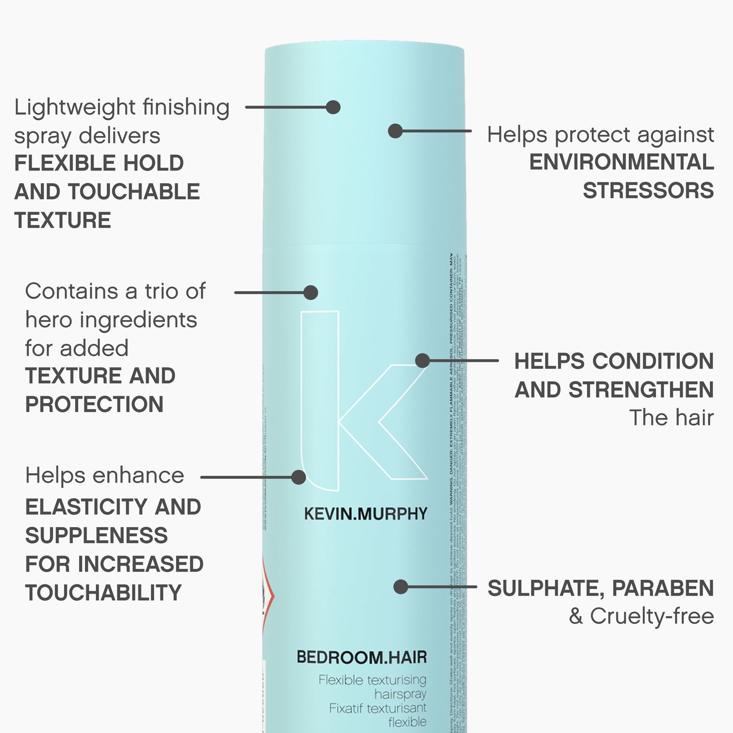 KEVIN MURPHY Bedroom Hair Flexible Texturising Hairspray, 7.9 Ounce