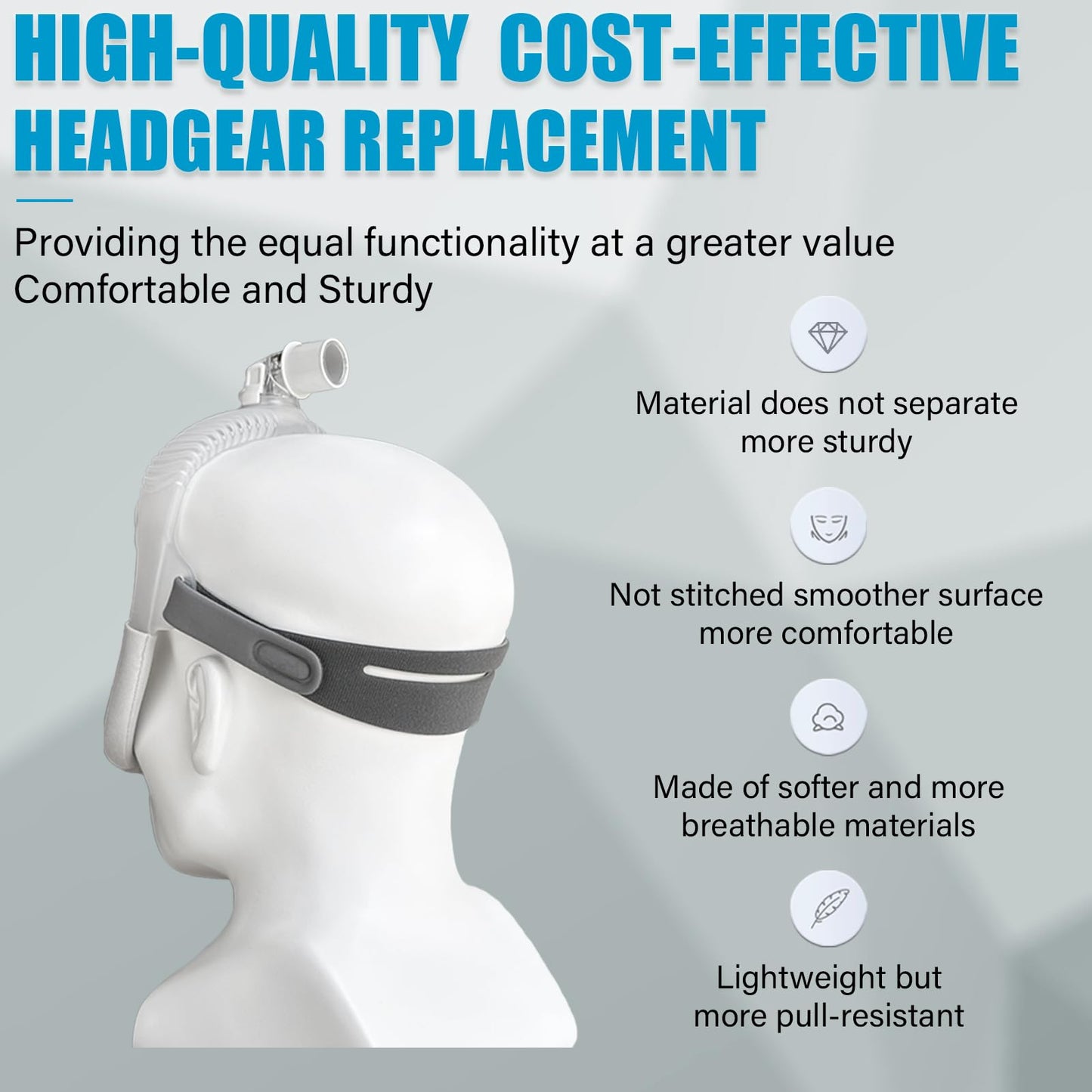 GJX 3 Packs Headgear Compatibility with Airfit/Airtouth N30i and P30i Closed Edges Replacement Headgear Strap for N30i/P30i CPAP Nasal Mask Replace Part(Without Mask Frame)