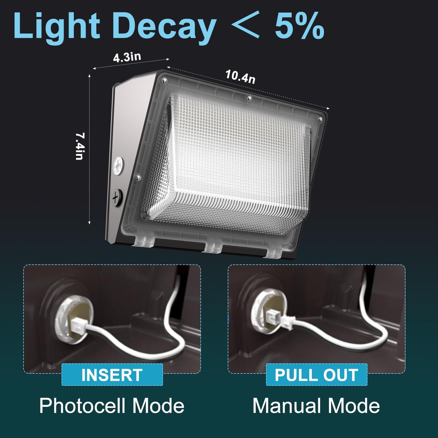 Lightdot 10Pack 100W Led Wall Pack Lights  100-277V Dusk To Dawn Photocell  15000Lm(150Lm/W) 5000K Ip65 Wall Mount Outdoor Exterior Lighting  Energy Saving  Etl | 5-Year Warranty(Height:6-15Ft)