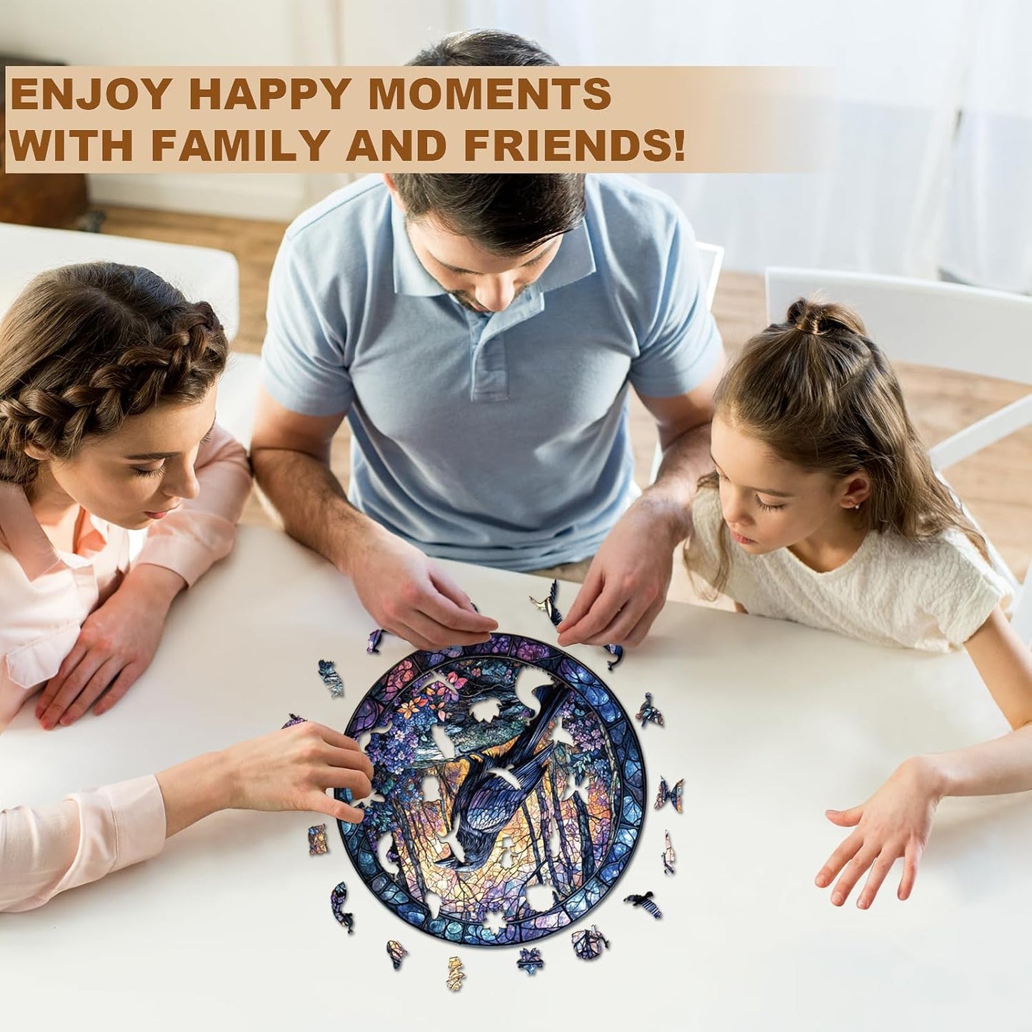 Wooden Puzzles for Adults, Wooden Jigsaw Puzzles, Crow-XL Puzzle, Gifts for Family or Friends for Any Holiday.（17.3 * 17.3 in 450pcs）