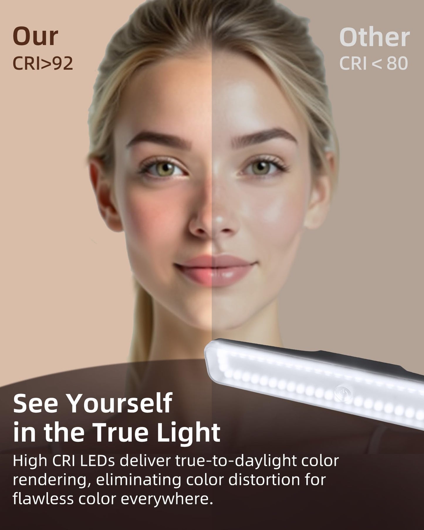 Ezvalo Wireless Makeup Light 1 Pack  Vanity Lights For Mirror Bathroom Mirror Light  Rechargeable  3 Color Modes  Stepless Dimming  Touch Control  Adjustable Angle  Black  Women S Gifts