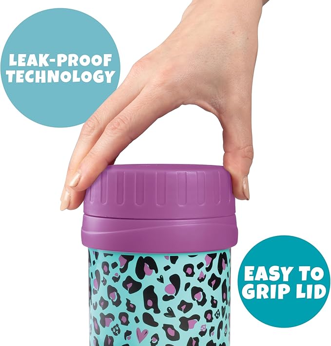 Bentology Insulated 13oz Food Jar for Kids- Hot or Cold Food, Soups, Liquids, Noodles - Wide Mouth Stainless Steel Container & BPA Free, Large Leak Proof thermos for Back to School Lunch Boxes, Bags