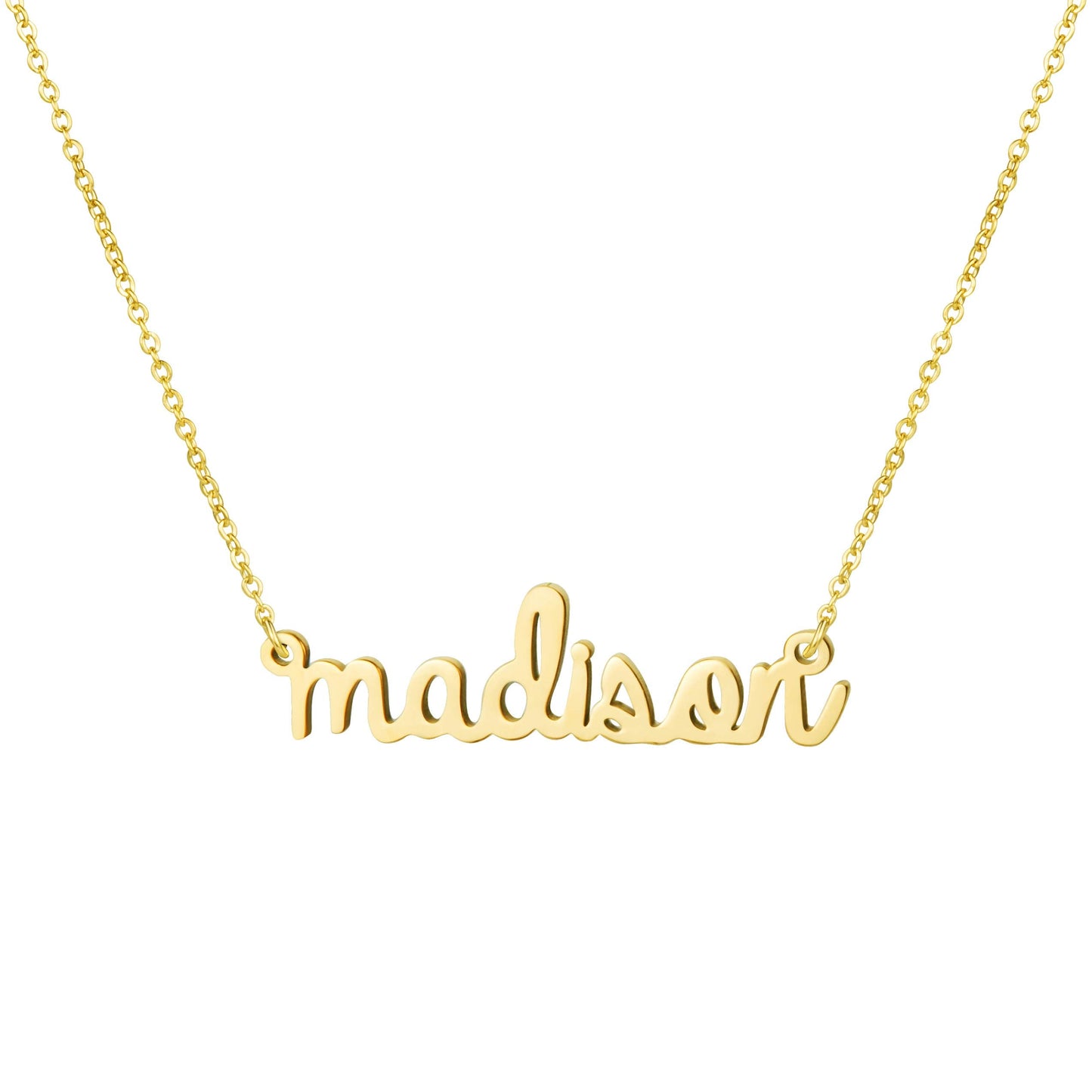 Awegift Name Necklace Big Initial Gold Plated Best Friend Jewelry Women Gift for Her Madison