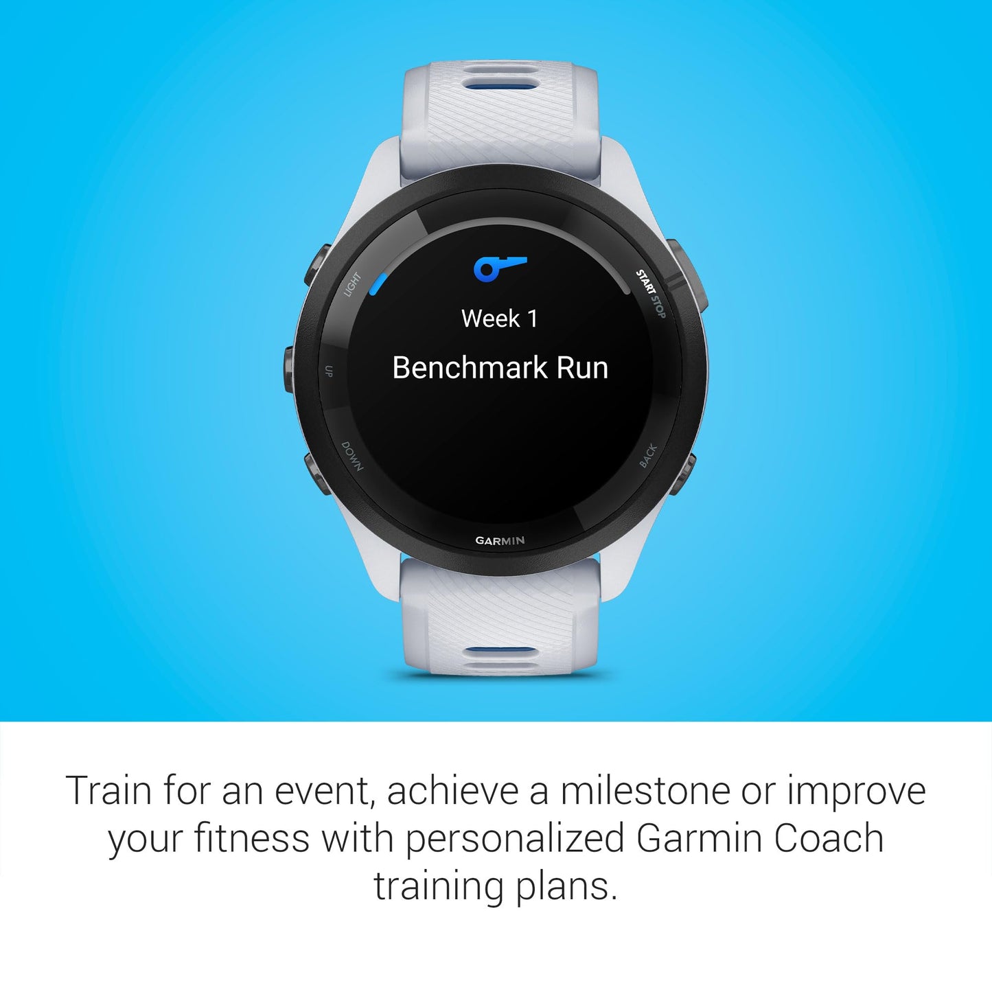 Garmin Forerunner 265 Running Smartwatch, Colorful AMOLED Display, Training Metrics and Recovery Insights, Whitestone and Tidal Blue (Renewed)
