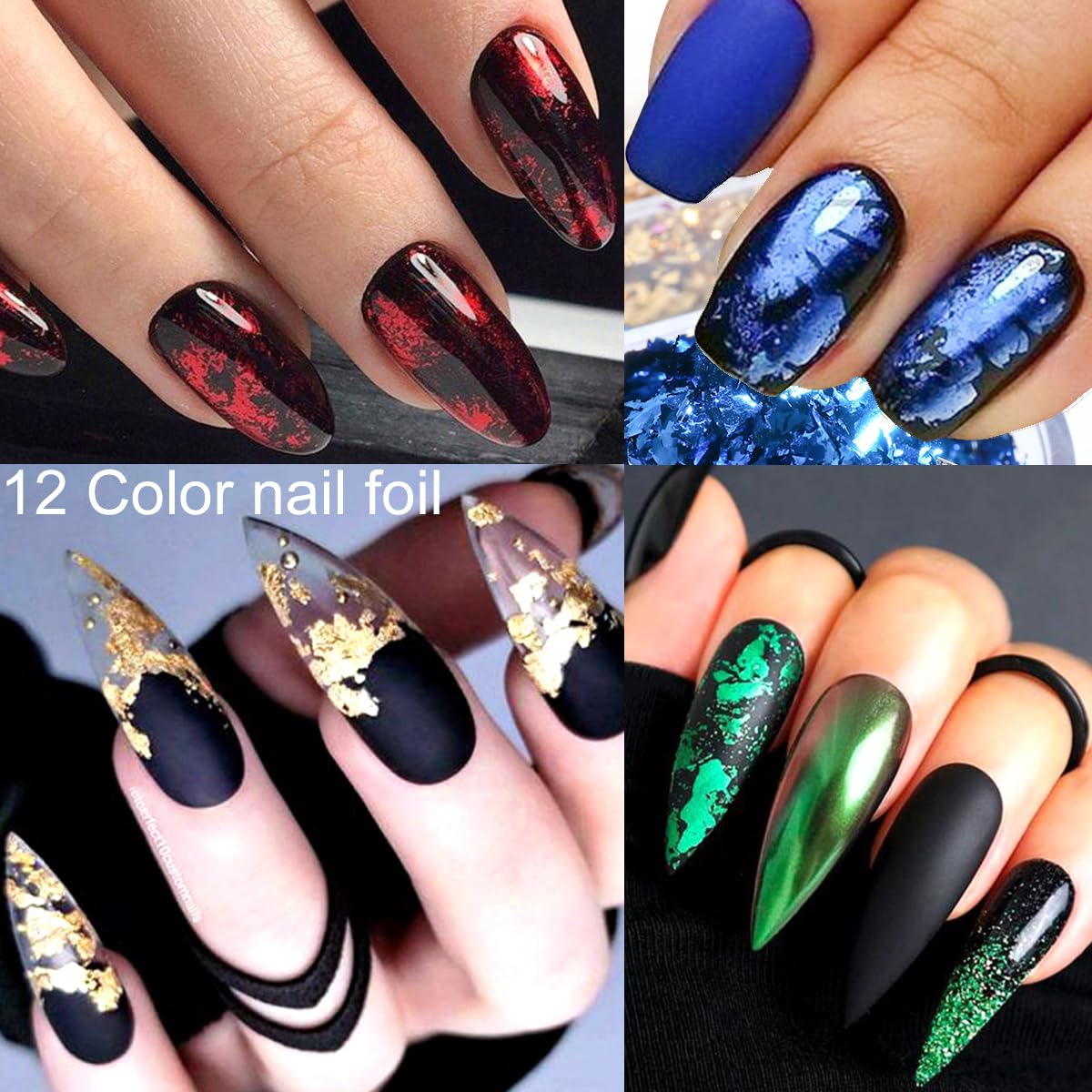 UARUOGP 3 Boxes 36 Grids Nail Art Foil Flakes Glitter Irregular Mica Seashell Flakes,Nail Supplies Glitter Slice Colorful Marble