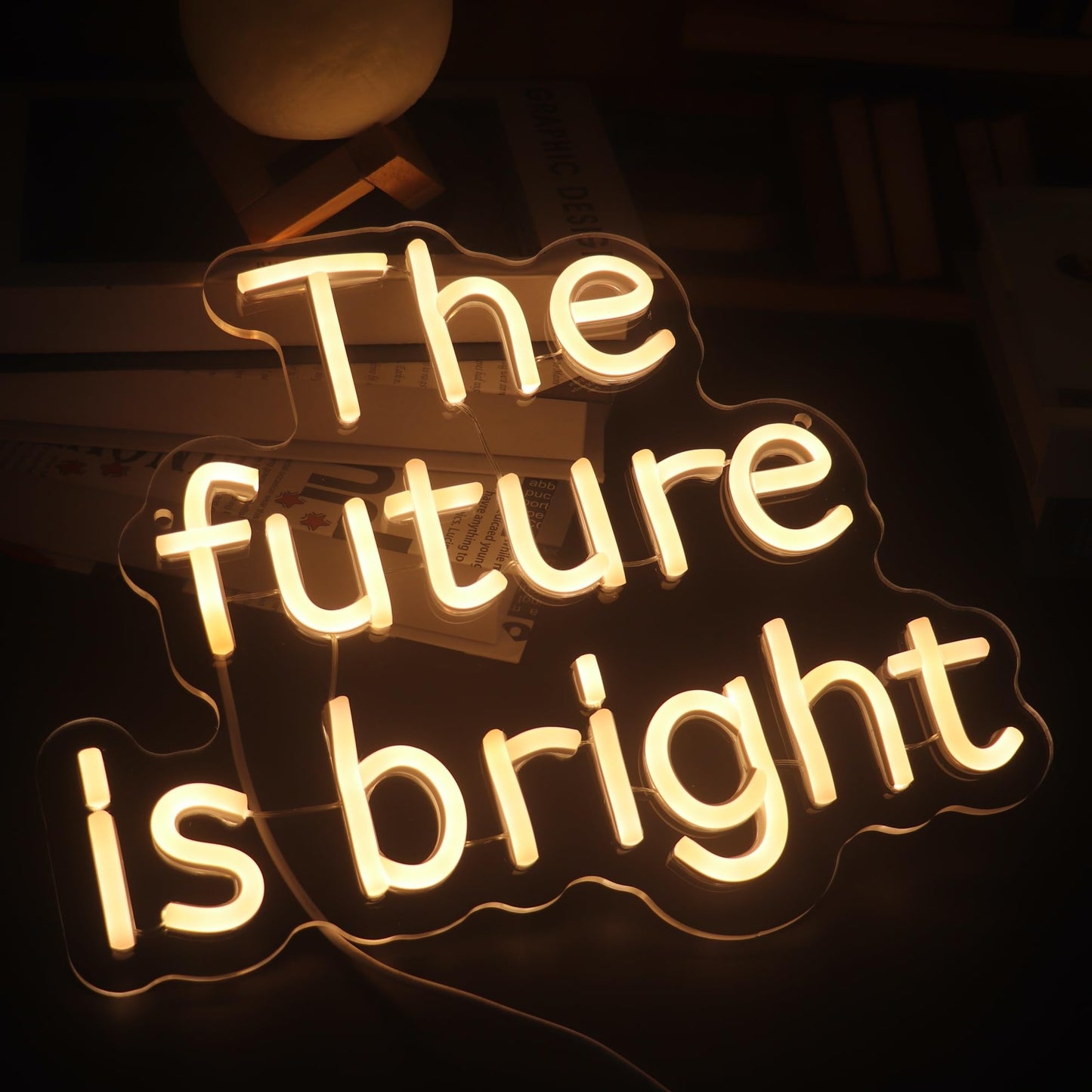 The Future Is Bright Neon Sign  Positive Quotes Decorative Neon Lights For Home Room Wall Decor  Office Wall Decor Neon Light Sign  Christmas Birthday Gift Thanksgiving Gift(Warm White)