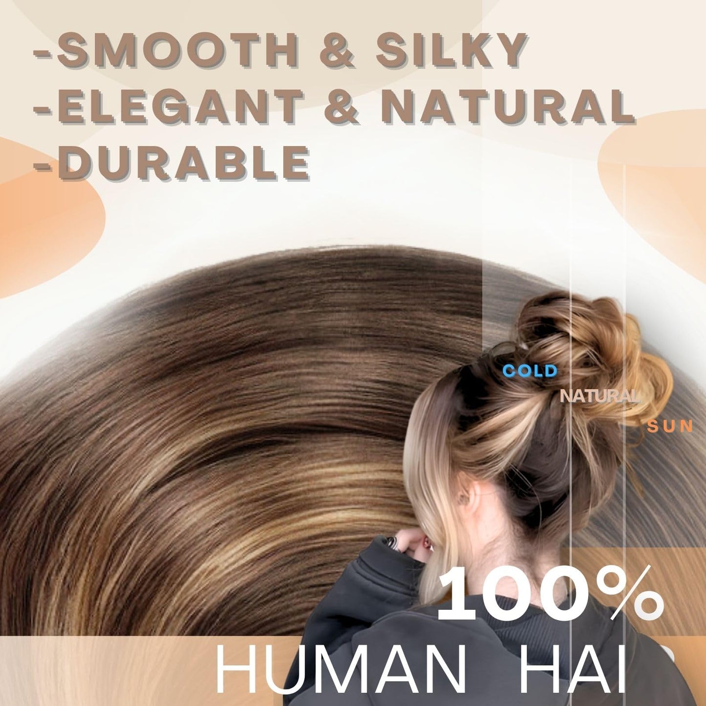 Charmele Messy Bun Hair Piece Human Hair, Human Hair Bun, Messy Bun Scrunchie Updo Hairpieces Donut, Real Hair Bun Wig, Hairpiec