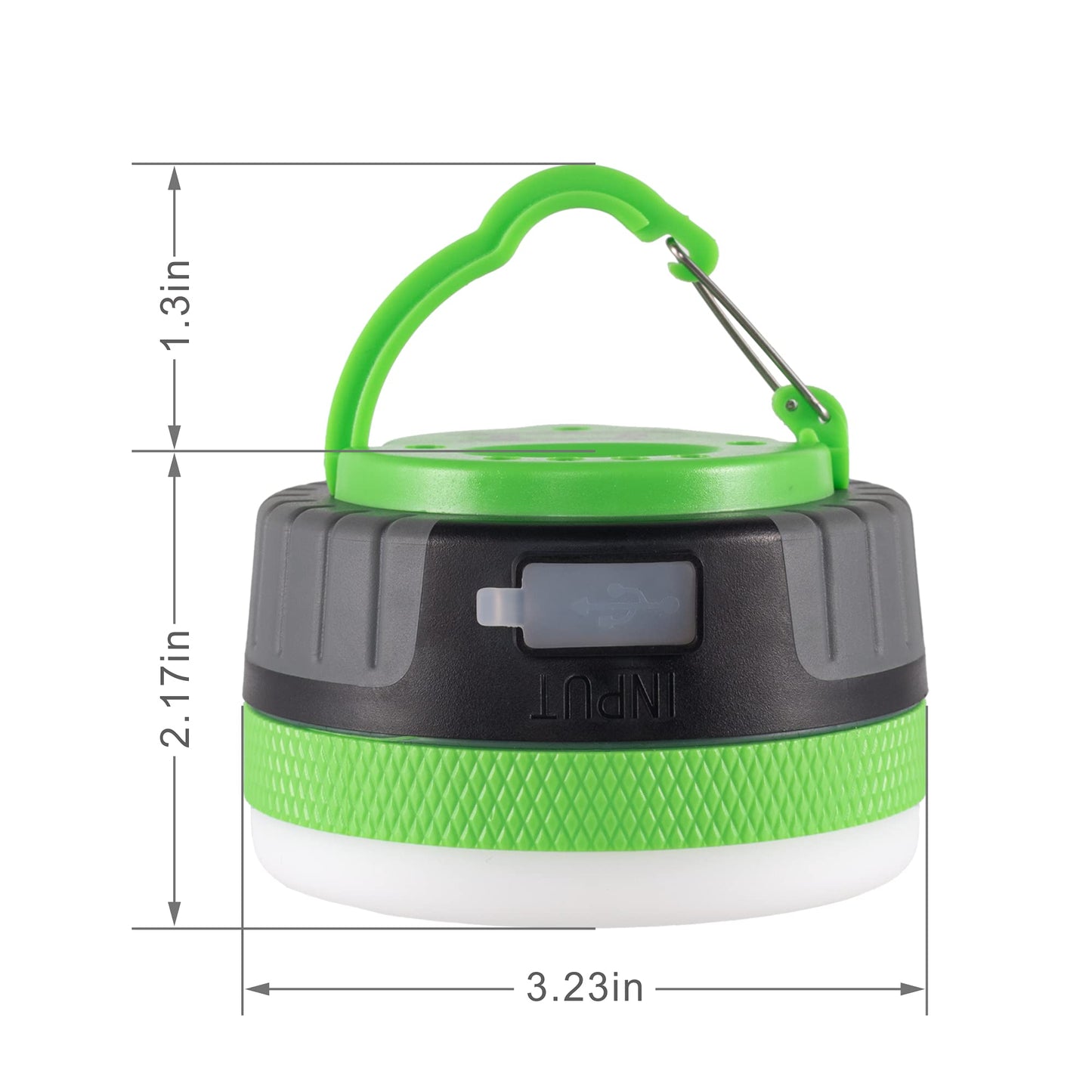 Lit-Path Led Camping Lantern - Rechargeable, 2200Mah, Magnetic Base, Medium Green, 1-Pack, Model Lt-Cpl001S-Gr
