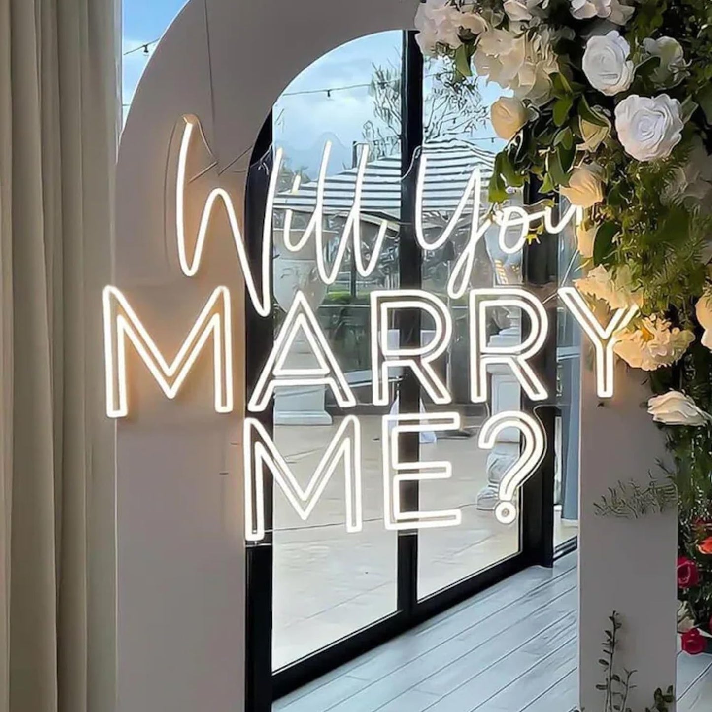 Large Will You Marry Me? Neon Sign Custom Wedding Neon Sign For Marriage Proposal Home Wall Decor Wedding Party Wedding Backdrop Decor Personalized Gift Neon Lights Event Decorate. Size:23X17.5Inches-Warm White