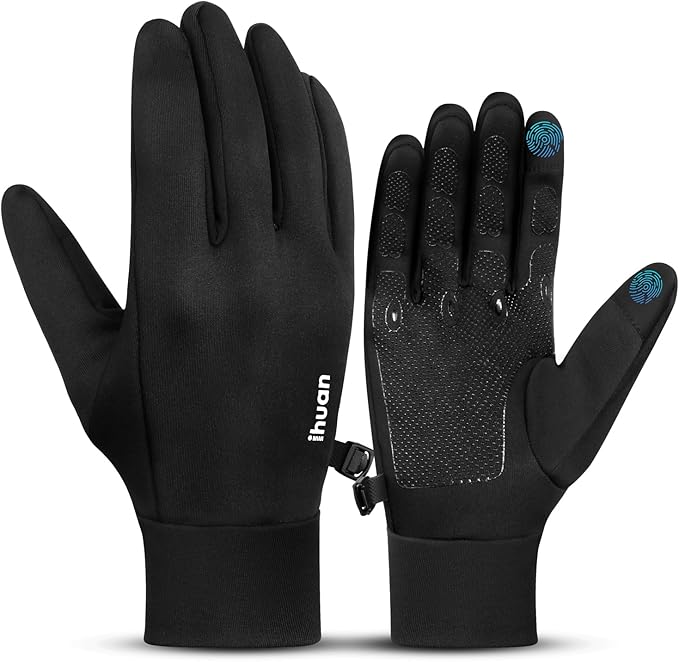 ihuan Winter Warm Running Gloves Women Men, Super Sensitive Touch Screen Fingers for Cold Weather, Thin Lightweight Liner ...
