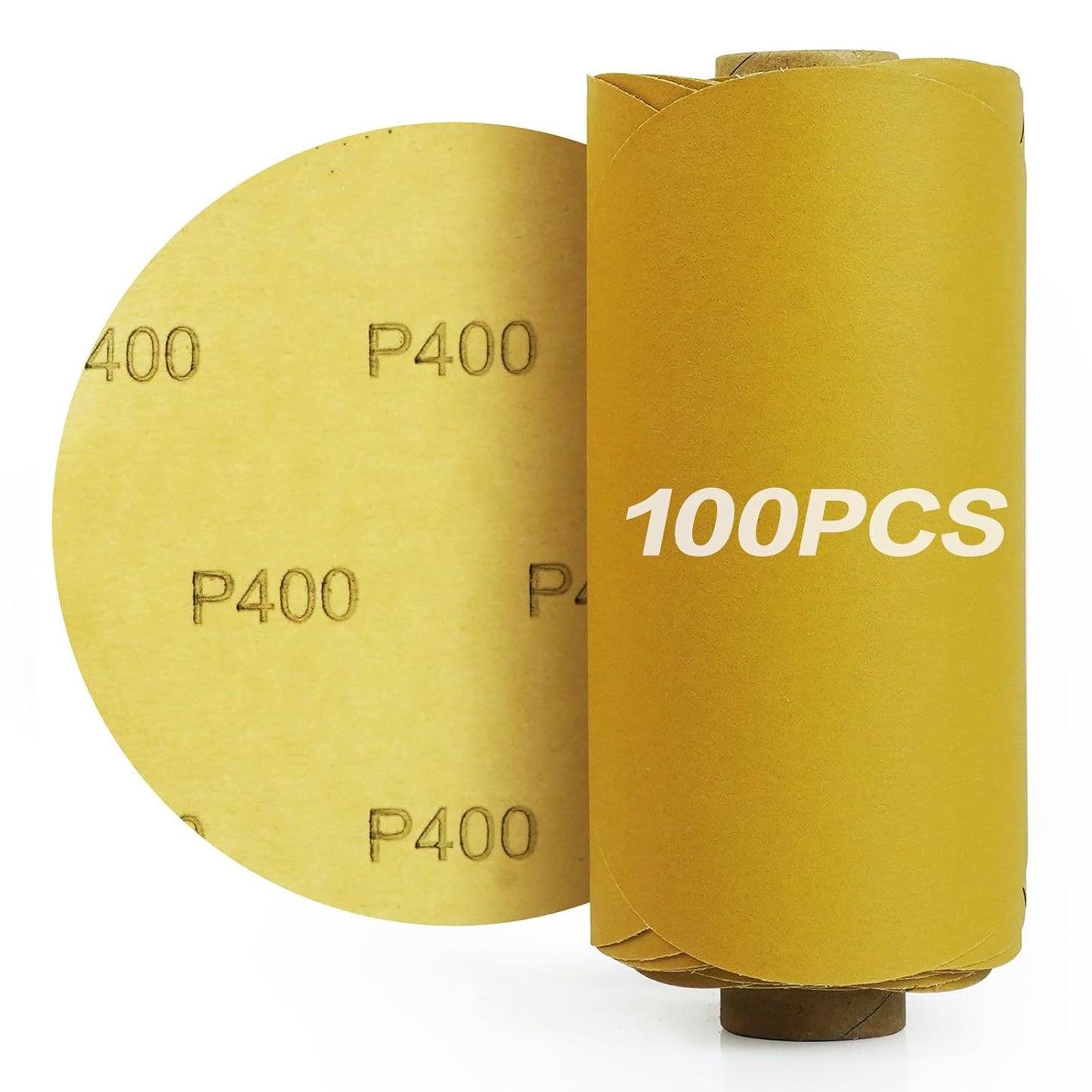PSA Sanding Discs 6 Inch Adhesive Backed Sandpaper 100 Pack 400 Grit Self Adhesive Sanding Discs for DA Sander Self Stick for Wood, Auto Body Repair, Paint, Metal, and Plastic