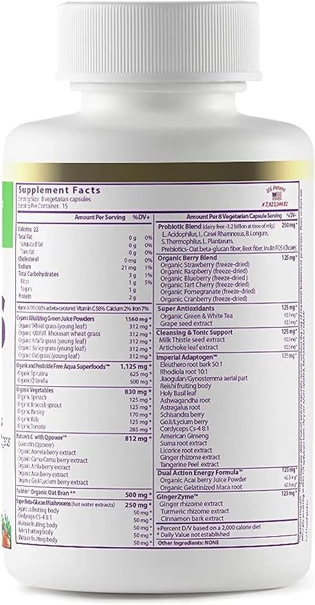 Paradise Herbs ORAC Energy Greens, Multi-Vitamin with Iron & Collagen Extreme Bundle