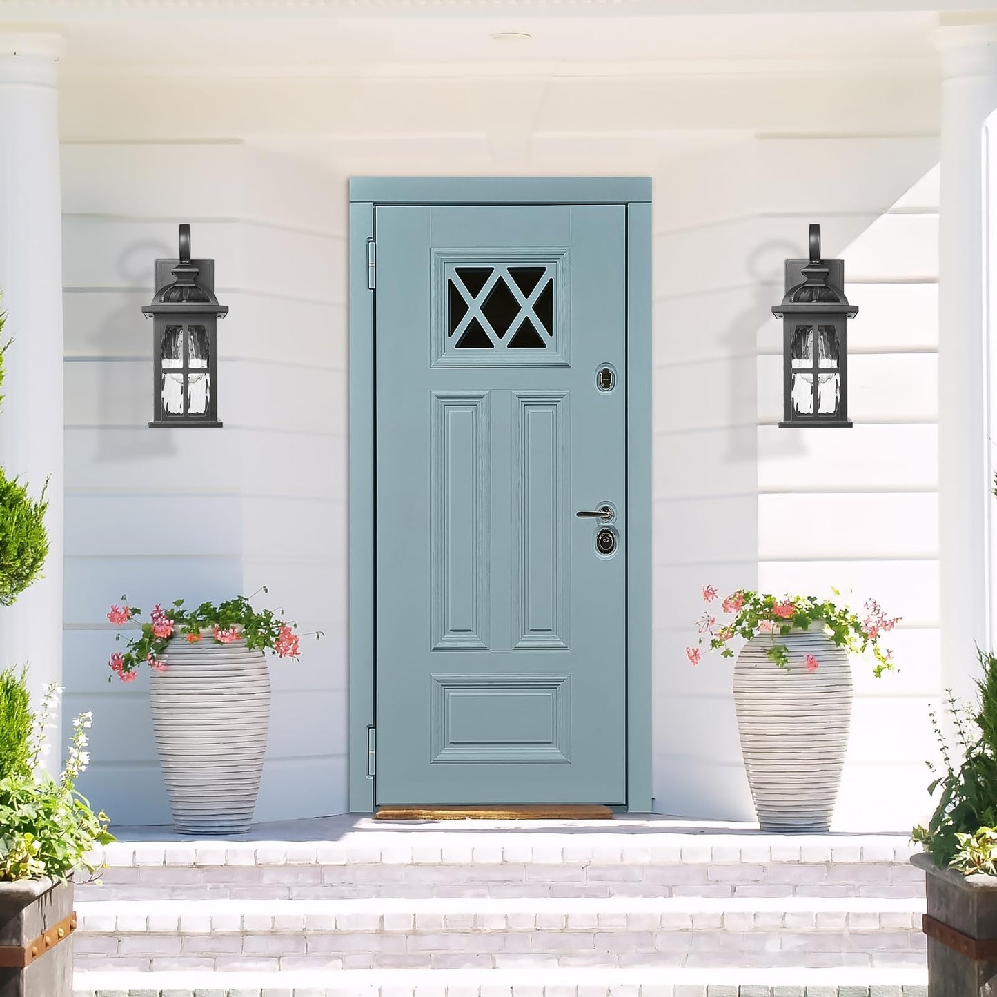 Darkaway Outdoor Wall Light Exterior Light Fixture With Water Ripple Glass  Aluminum Outside Lights Sconces Exterior Lighting For House Porch Patio Doorway Garage