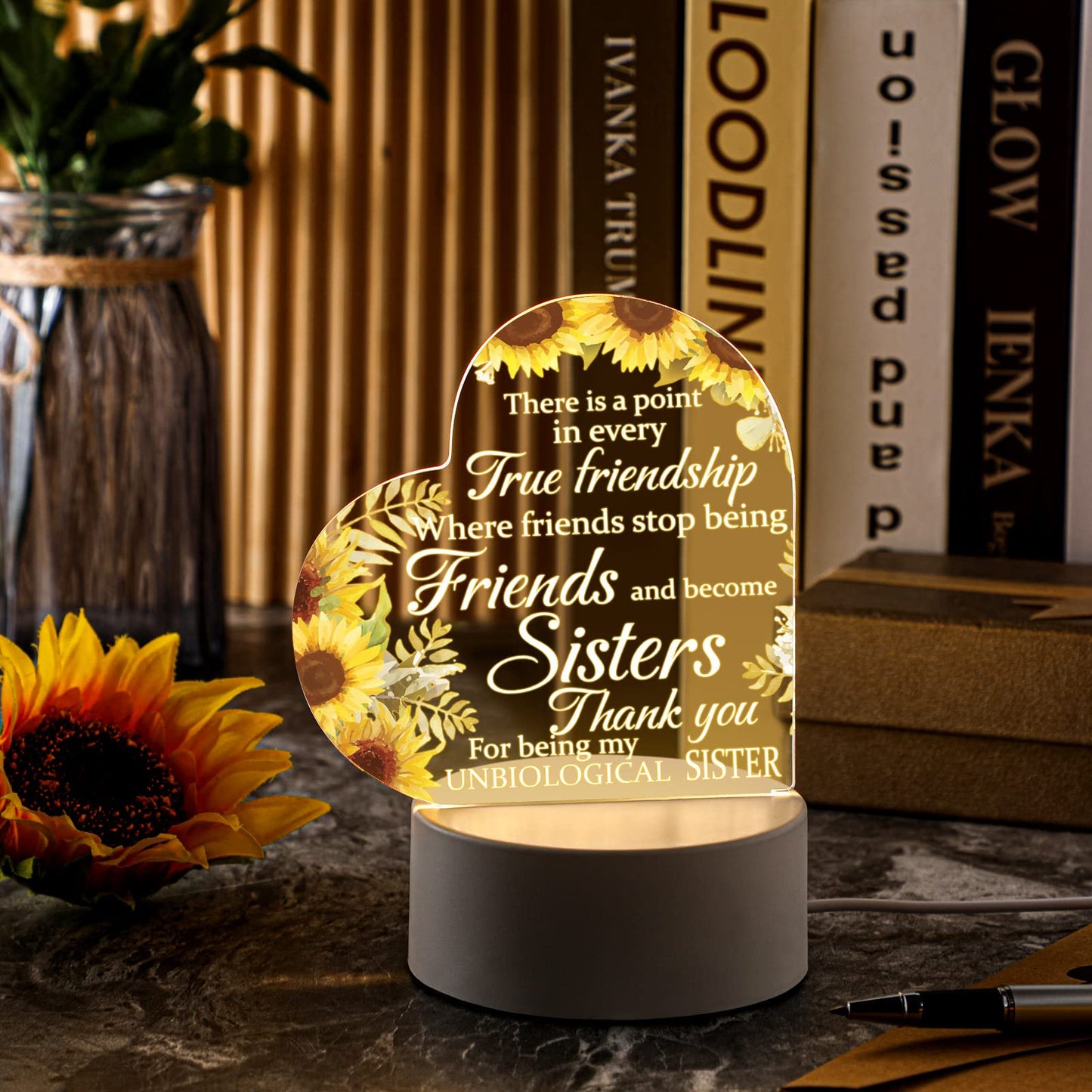 Jetec Night Light LED Lamp for Friends, Inspirational Acrylic Table Decor, Model JT-Jetec-GBTS5