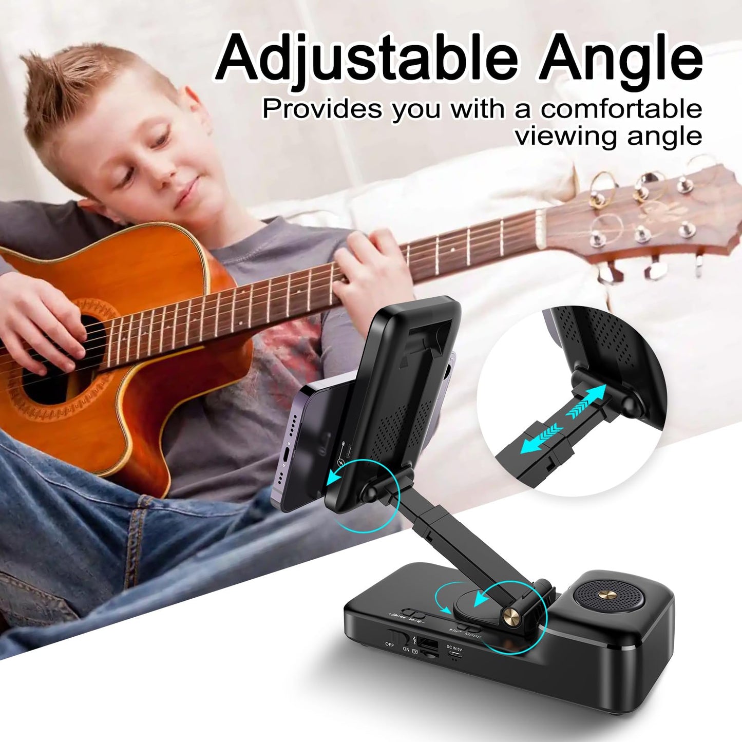 Gifts For Men Women, Bluetooth Speaker With Wireless Charging Phone Stand, Hd Surround Sound Speaker, Cool Gadget Gifts For Men