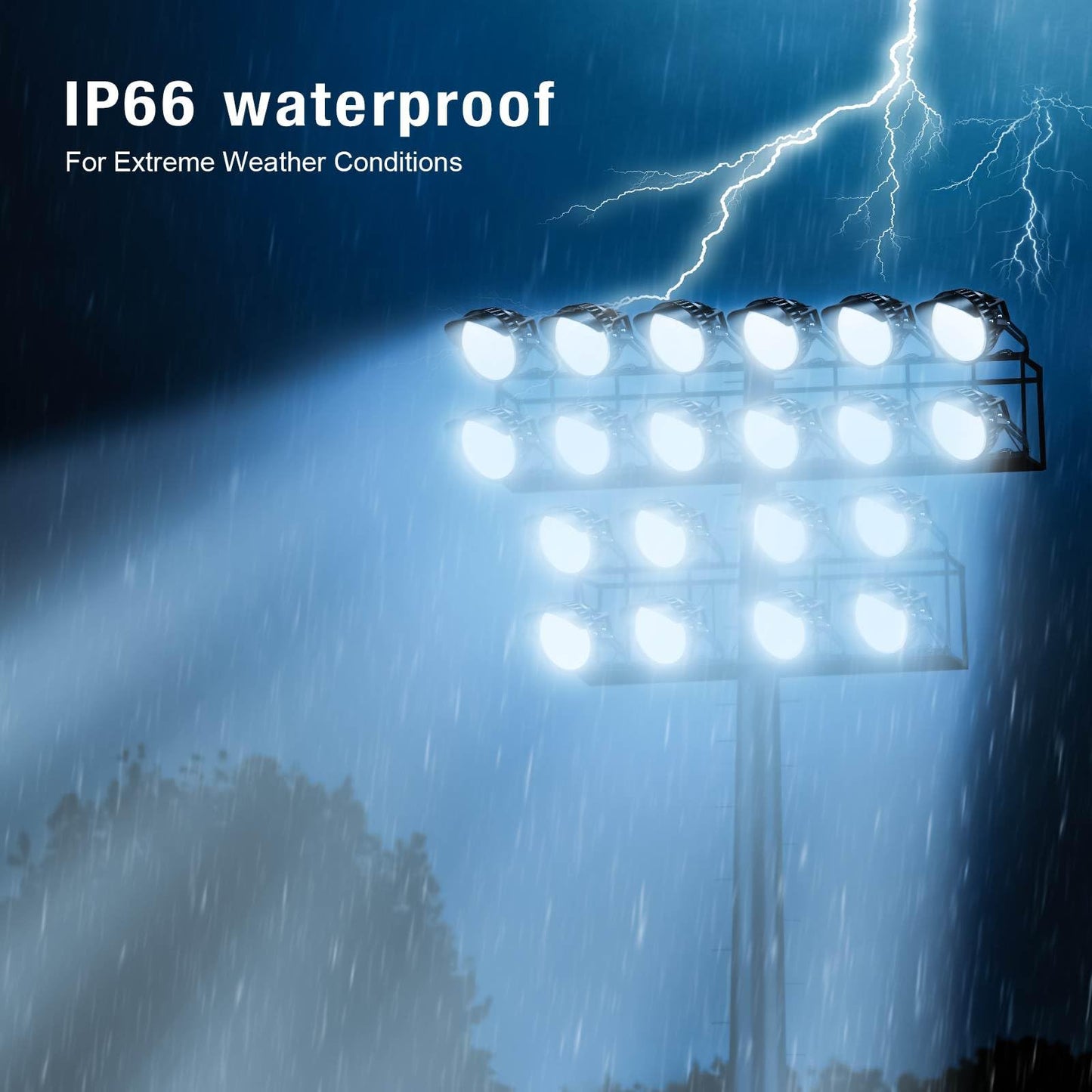 Tomourd 800W Outdoor Led Stadium Lights  Heavy Duty Round Floodlight Super Bright Commercial Arena Sport Field High Pole Lighting With Ip66 Waterproof Adjustable Bracket For Large Area Court Farm
