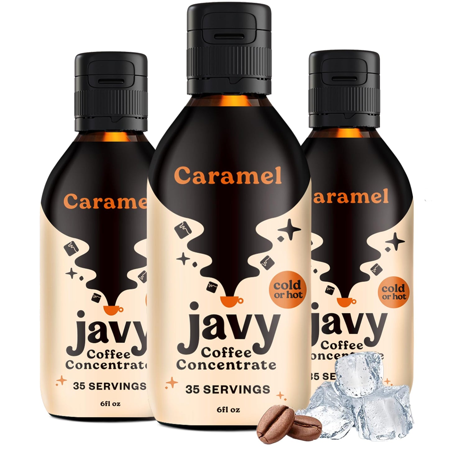 Coffee Concentrate - Cold Brew Coffee  Perfect for Hot or Iced Instant Coffees  Hot Drinks  Cold Brew Concentrate  3 Pack - Caramel