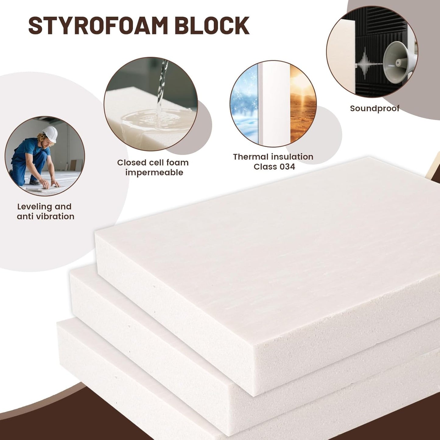 High Density XPS Foam Board,4 Pack 11.7x11.7x0.79in Polystyrene Craft Foam Sheets, Rigid and Easy to Shape,DIY Modeling Art Projects, Party Decoration, Foam Cosplay, Carve,Heat Insulation